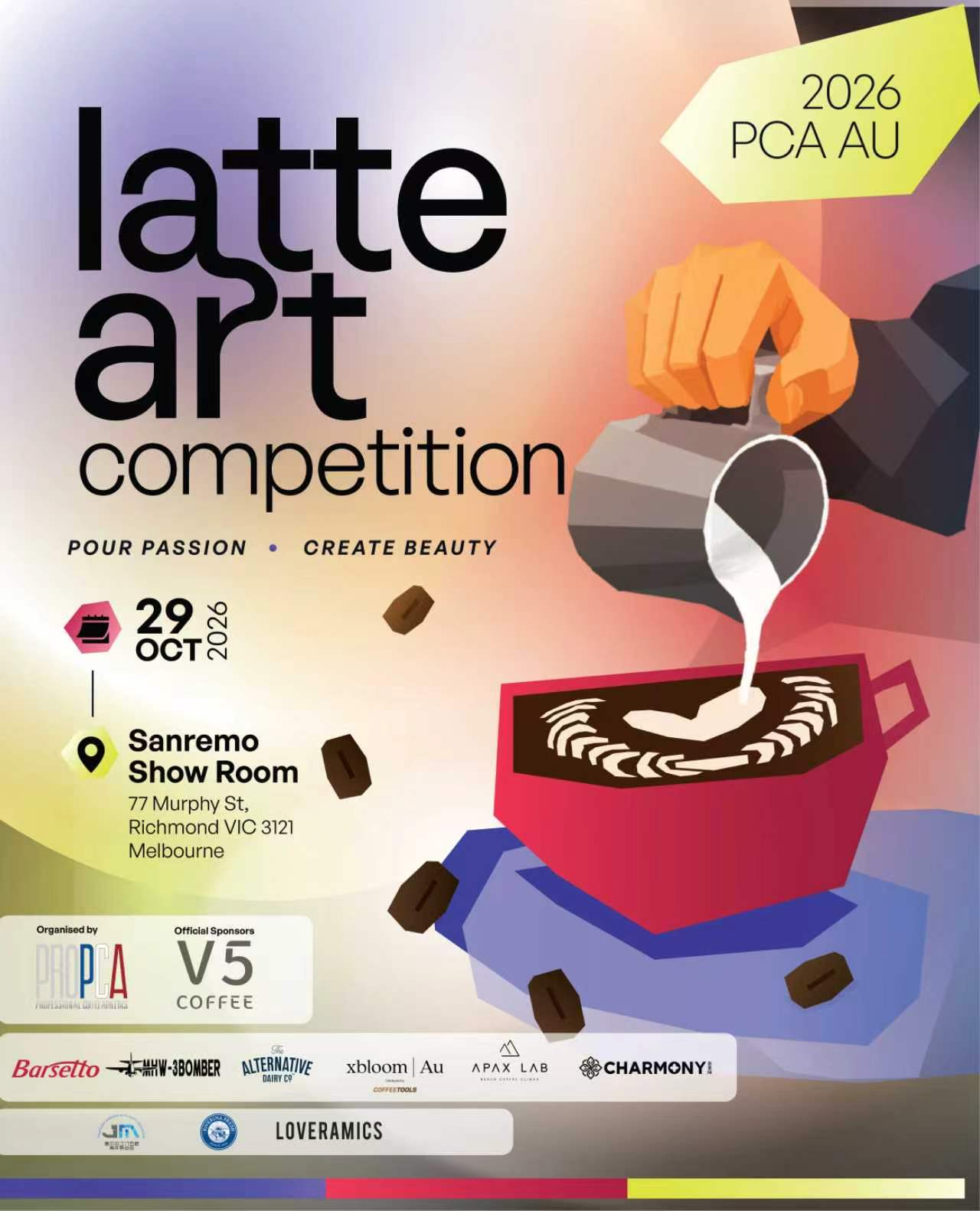 2026 PCA Australia Latte Art Competition poster