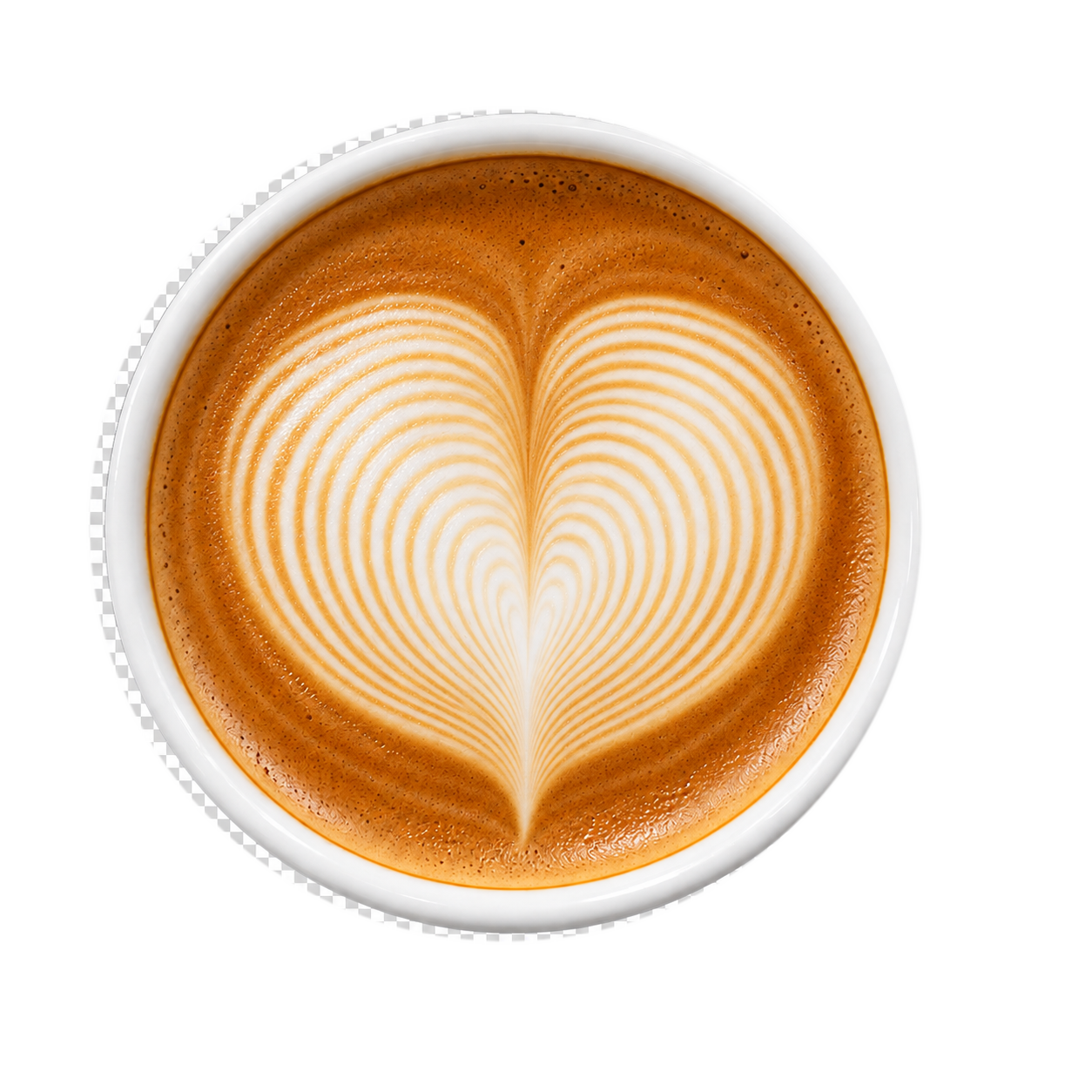 Heart latte art example